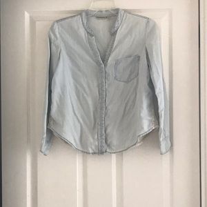 Holding Horses (Anthro) Denim & Lace Shirt XXSP